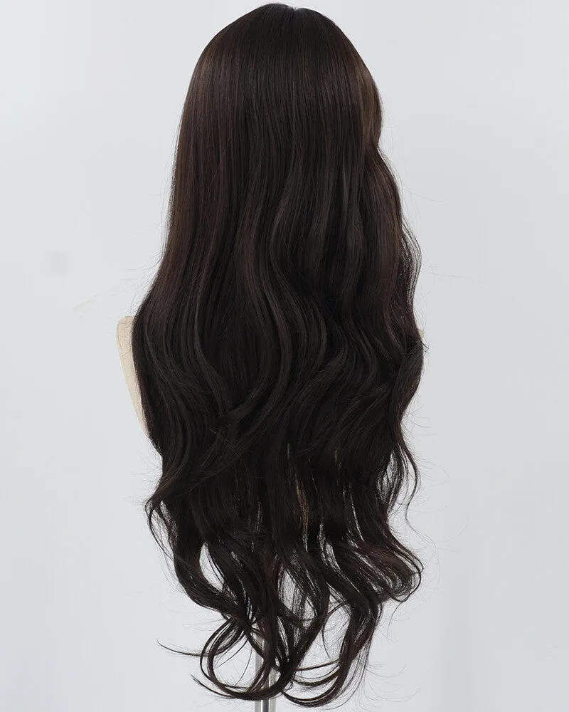 Natural Black Long Wavy Synthetic Wig HW596