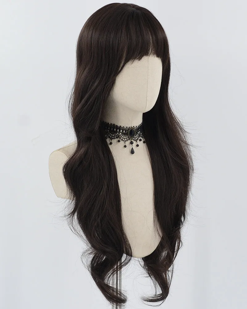 Natural Black Long Wavy Synthetic Wig HW596