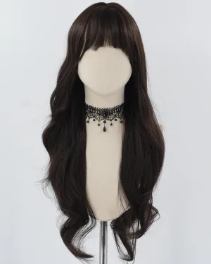 Natural Black Long Wavy Synthetic Wig HW596