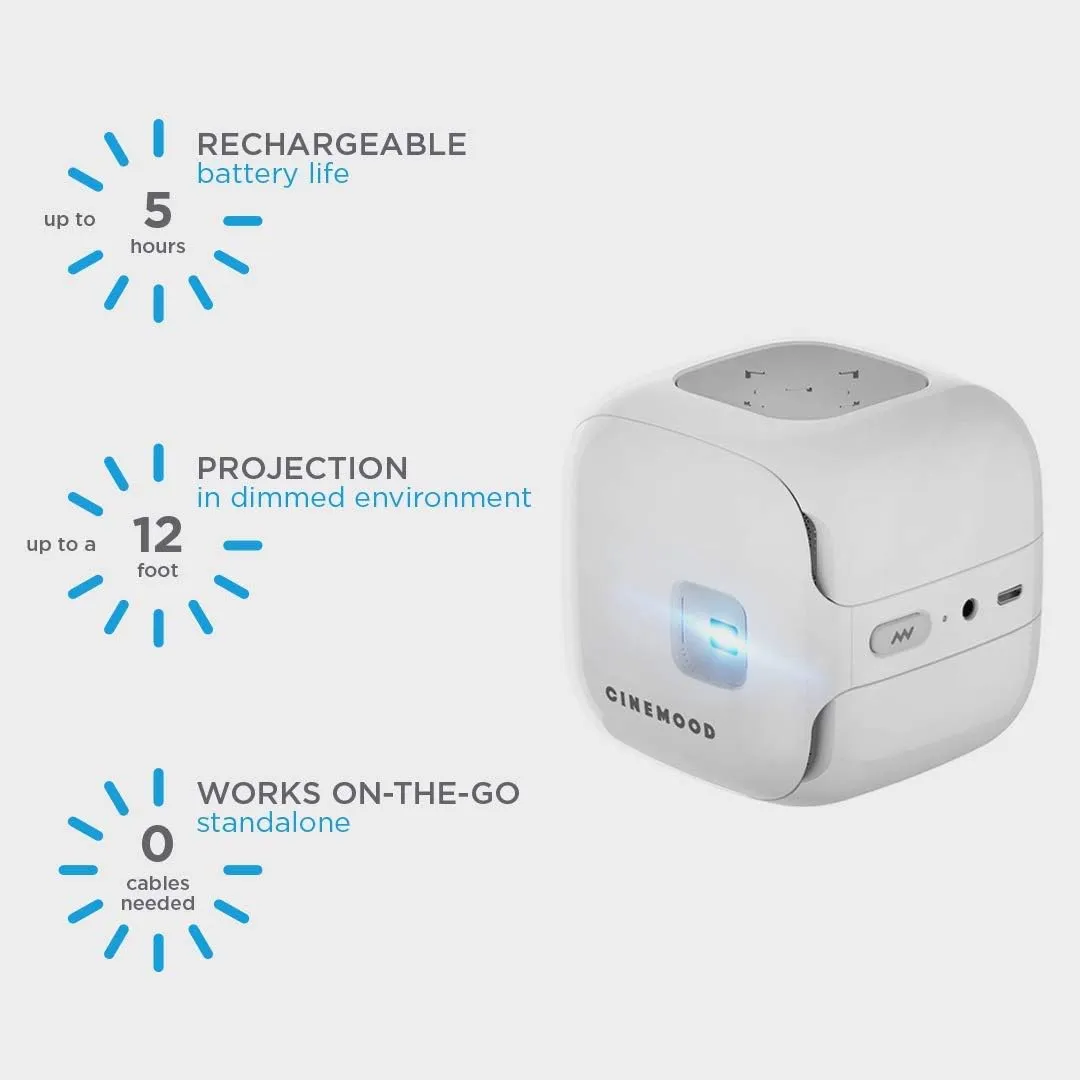 NEW CINEMOOD Portable Movie Theater - Includes Educational Disney Content, Streams Netflix, Videos and YouTube - Anytime, Anyplace - Includes Box, No Manual - Retails $299 