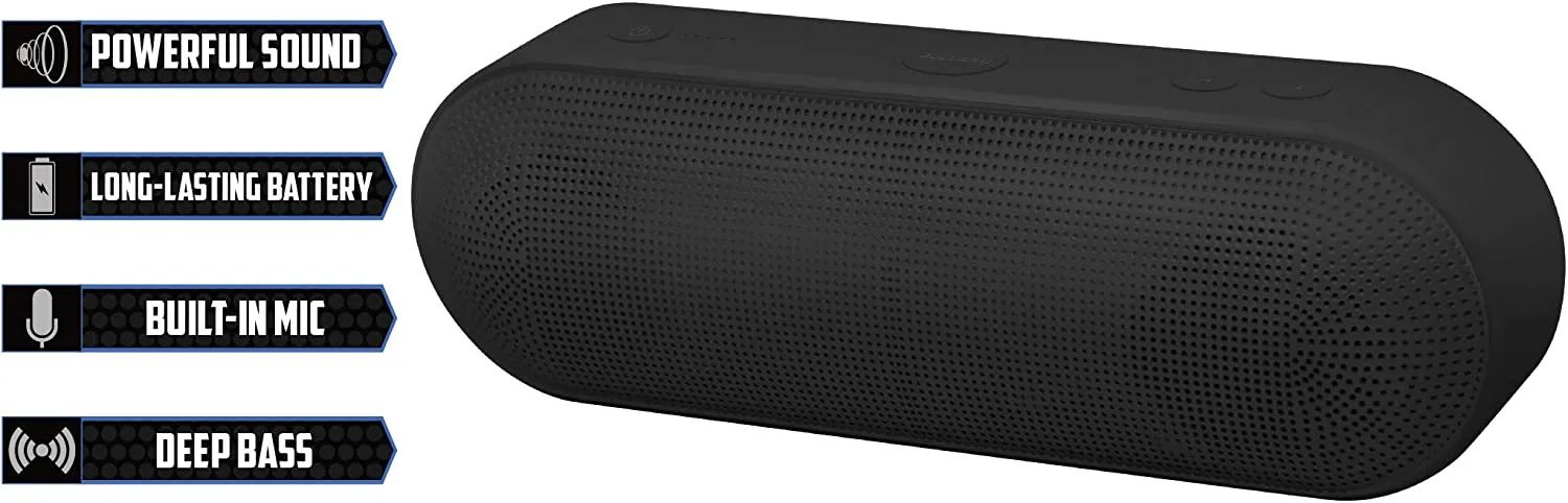 New in box! 2BOOM Boom Go Wireless Bluetooth Portable Speaker with Built-In Microphone - Black, box has slight damage, contents are perfect!