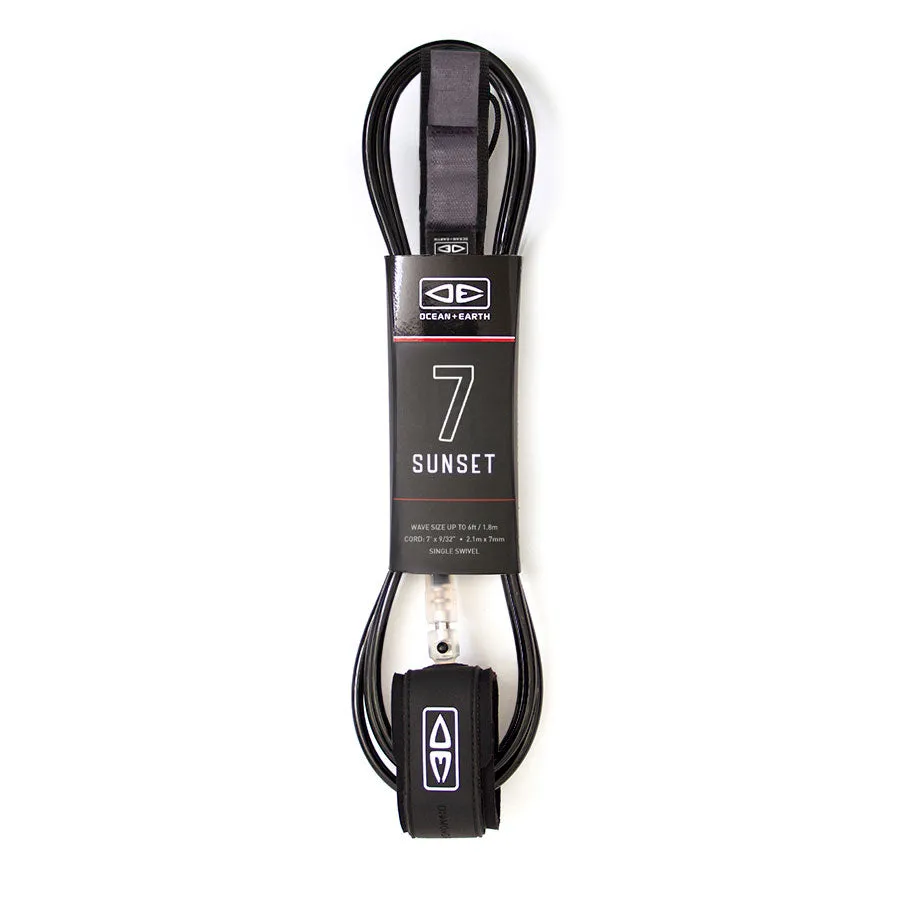 OCEAN AND EARTH Sunset 7ft Leash - Black
