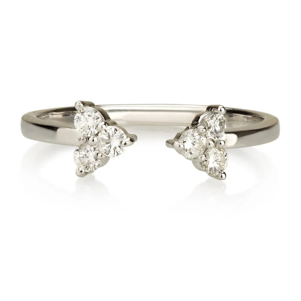 Open Diamond Trio Minimalist Ring