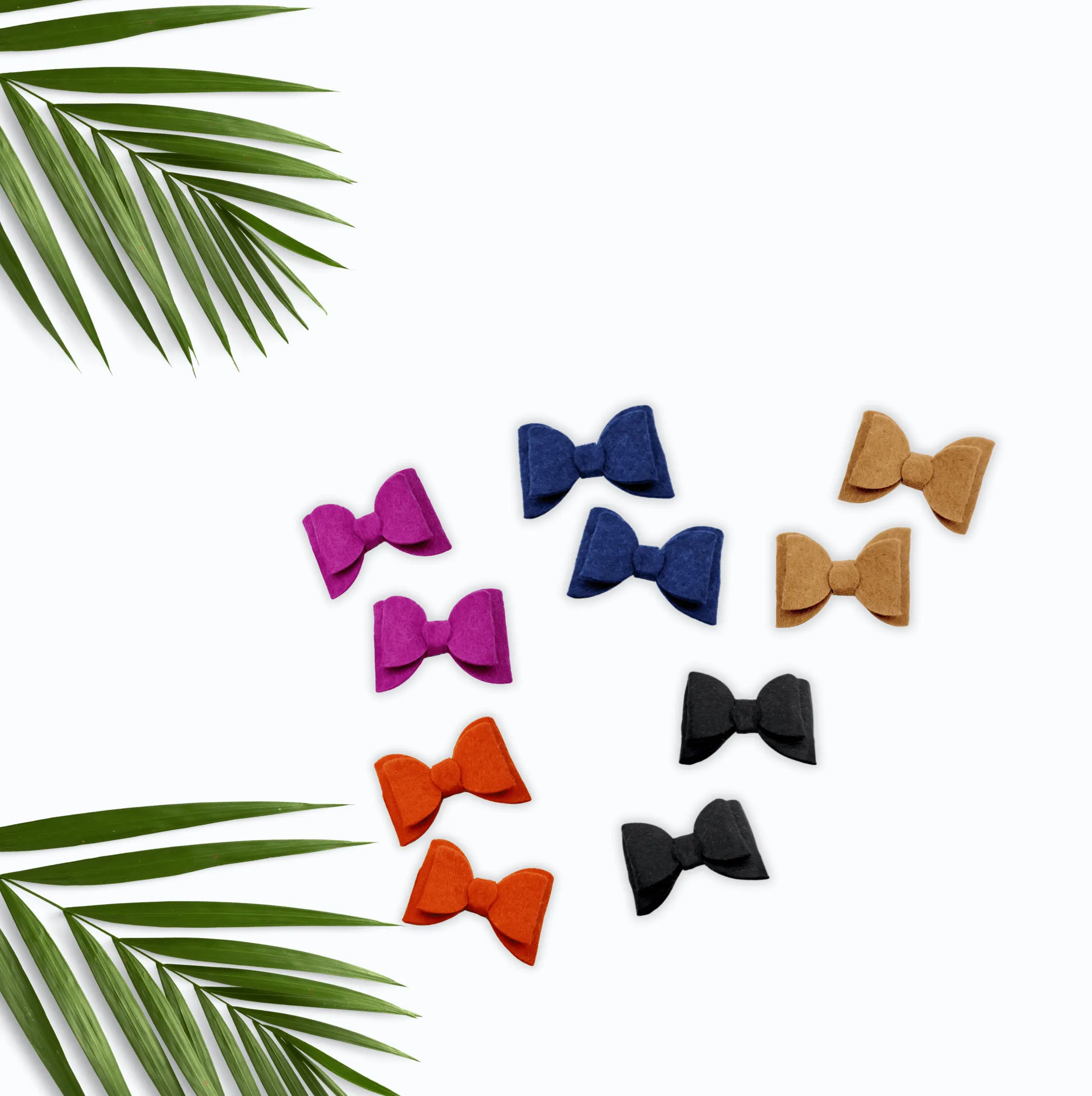 Orange Felt Piggy Hair Bows