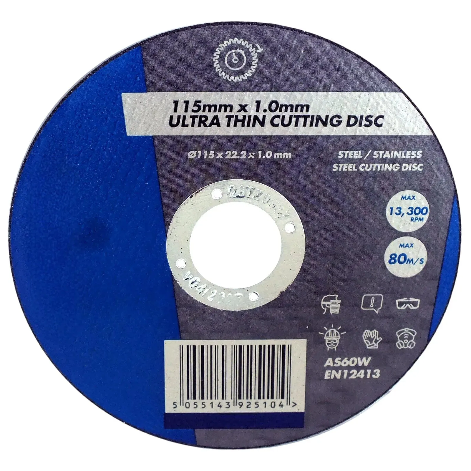 Pack of 50 Ultra Thin Cutting Discs for Steel and Stainless Steel | 1 x 115 x 22.2mm | Includes Storage Tin