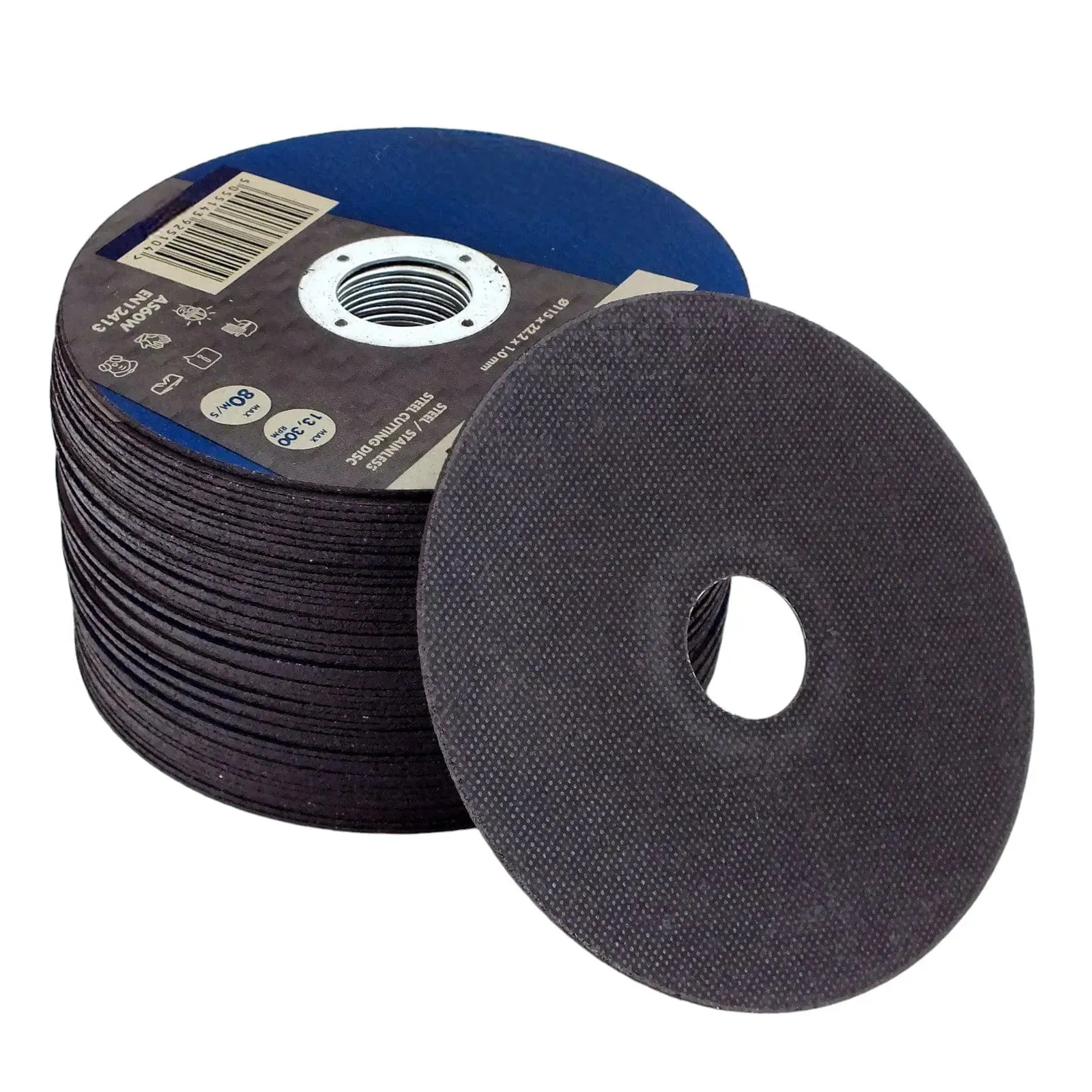 Pack of 50 Ultra Thin Cutting Discs for Steel and Stainless Steel | 1 x 115 x 22.2mm | Includes Storage Tin