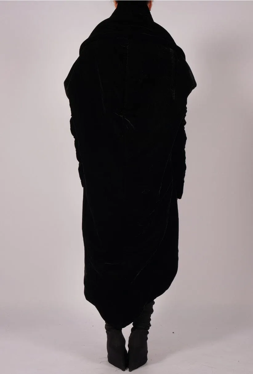 Padded Velvet Round Coat