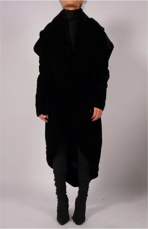 Padded Velvet Round Coat