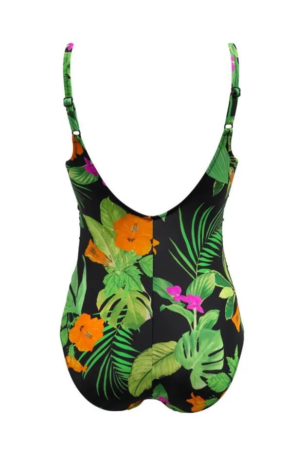 Palermo Scoop Neck Control Swimsuit In Tropical - Pour Moi