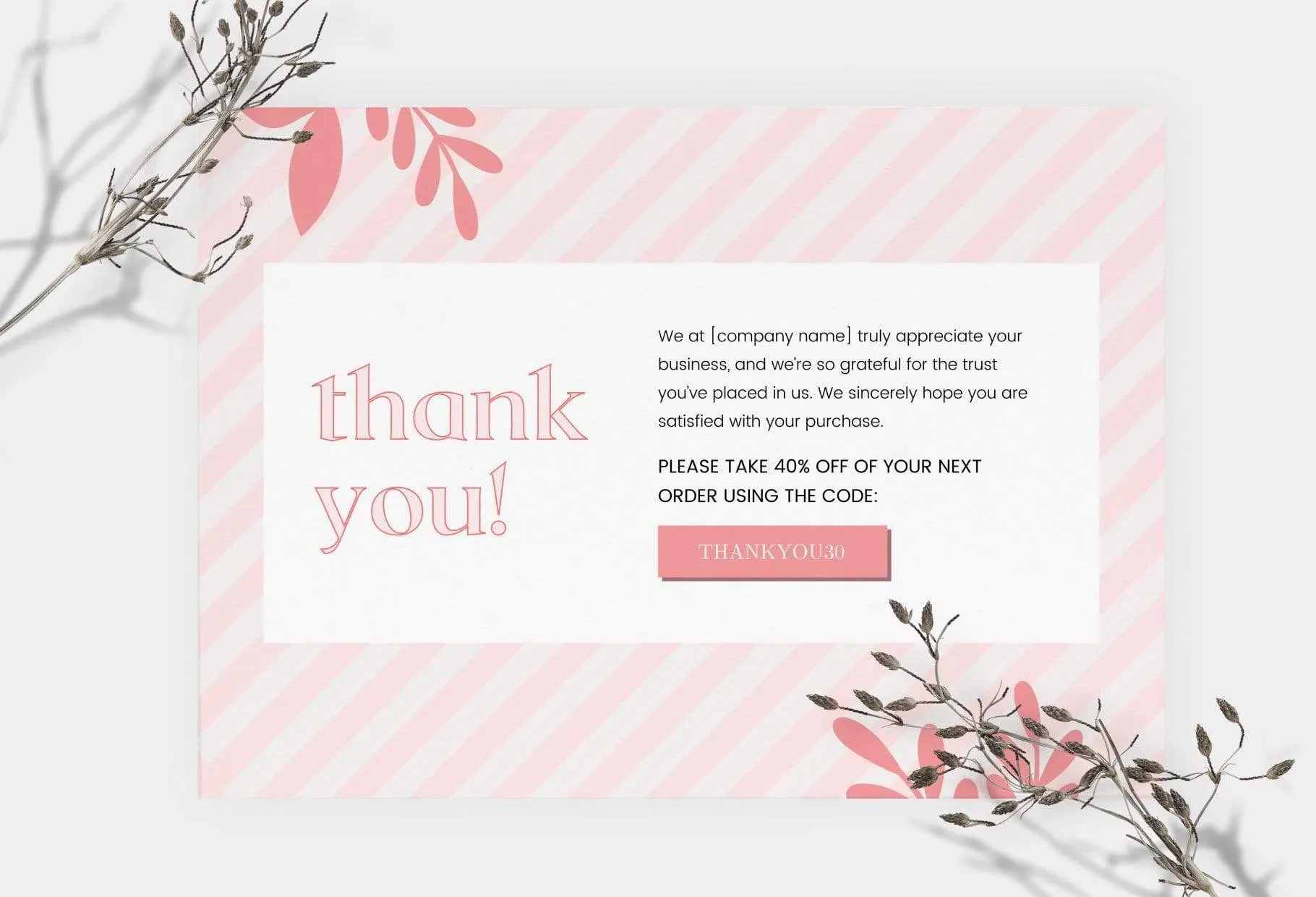 Paola Printable Thank You Card Packaging Insert Note Canva Template