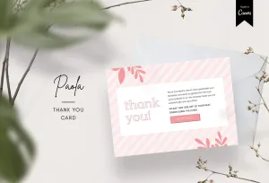 Paola Printable Thank You Card Packaging Insert Note Canva Template