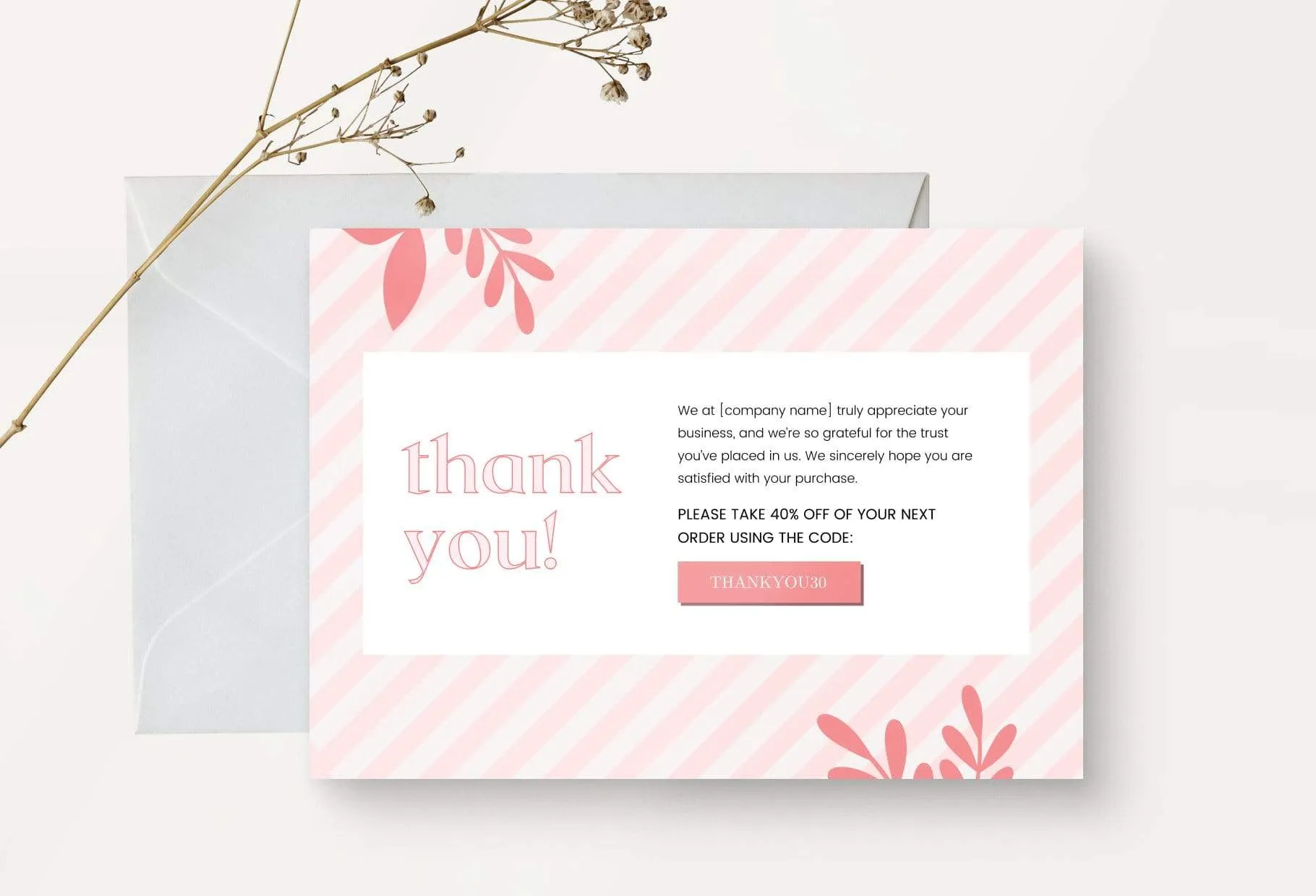 Paola Printable Thank You Card Packaging Insert Note Canva Template