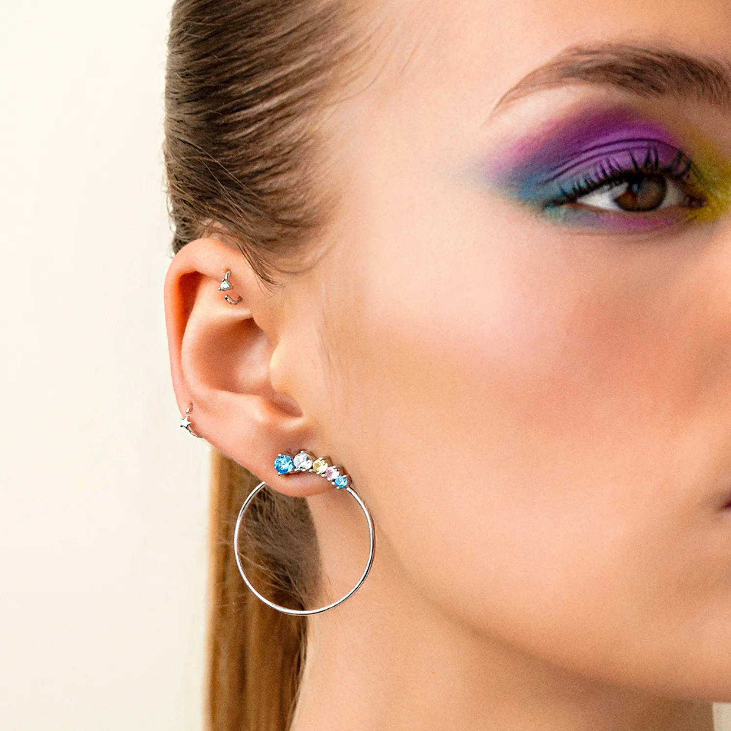 PENDIENTE PIERCING ARO DE PLATA LIGHT MINIMALIST