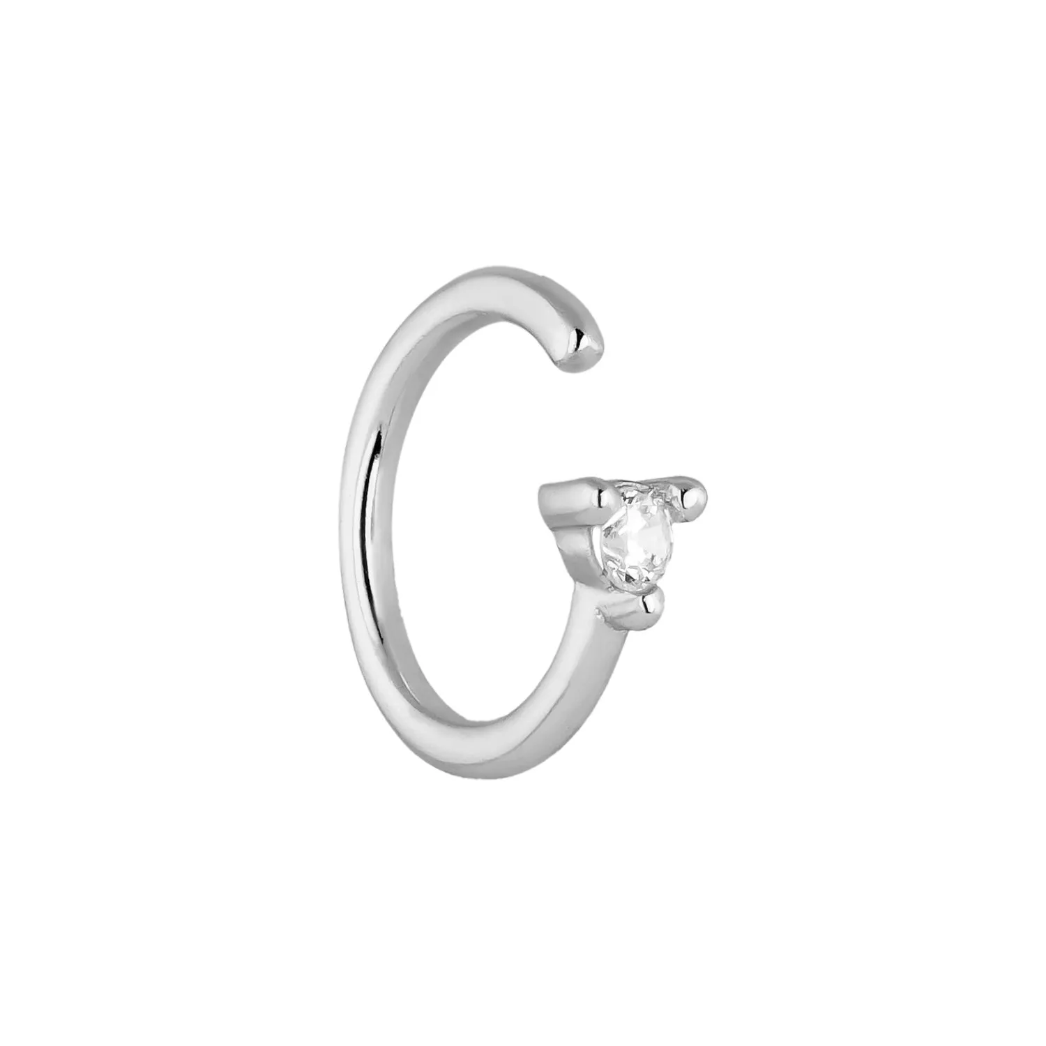 PENDIENTE PIERCING ARO DE PLATA LIGHT MINIMALIST