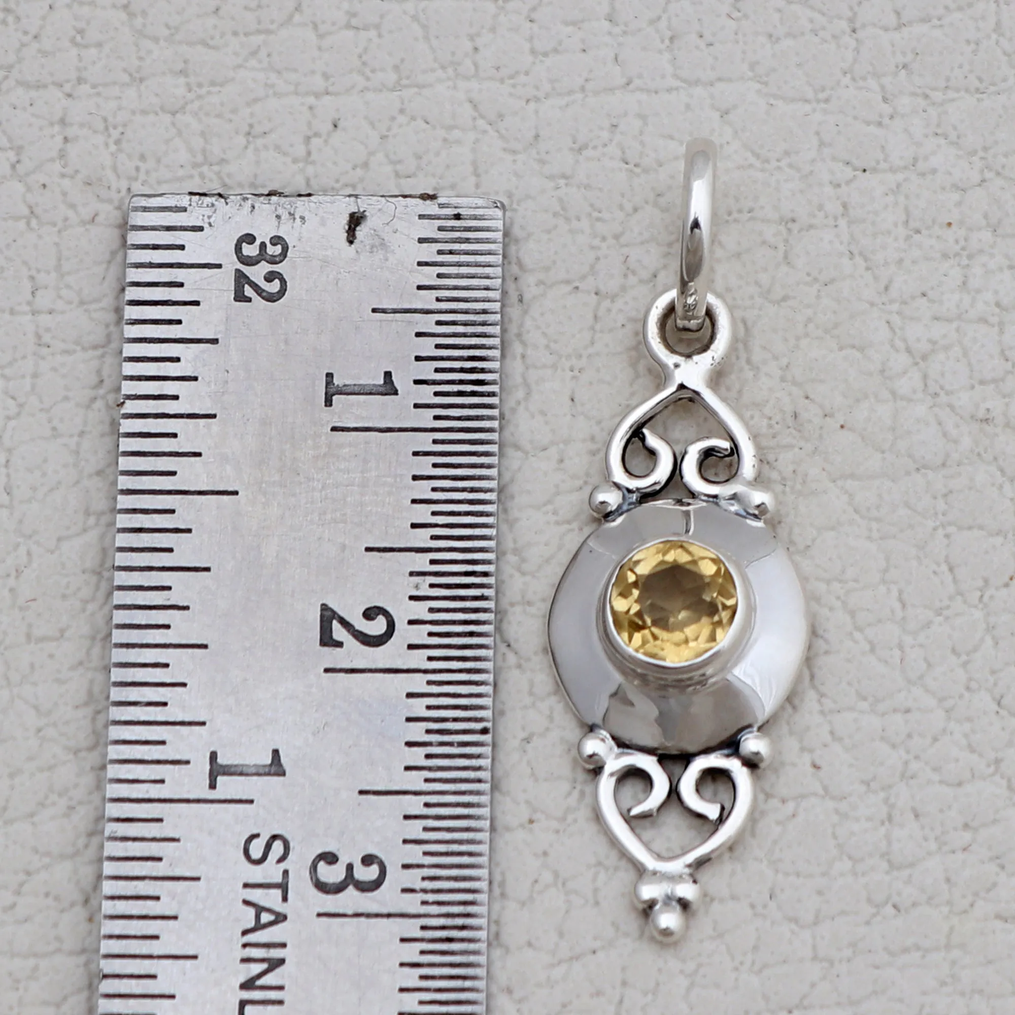 Peridot Silver Minimalist Pendant