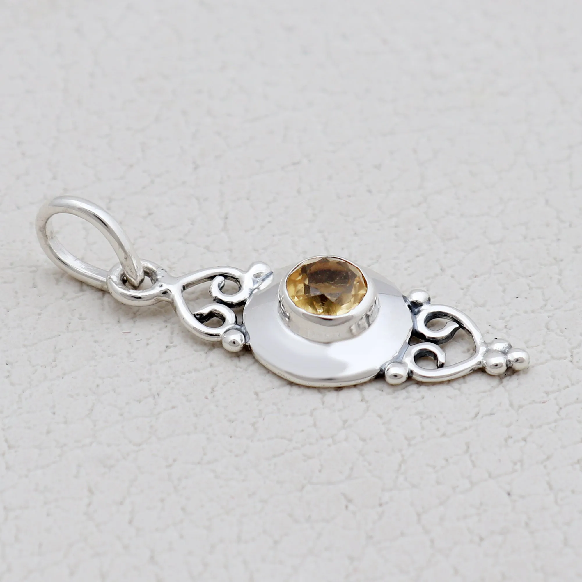 Peridot Silver Minimalist Pendant