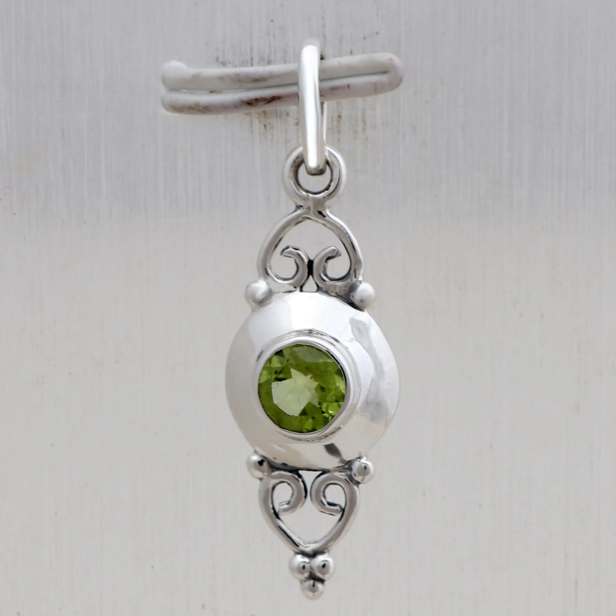 Peridot Silver Minimalist Pendant