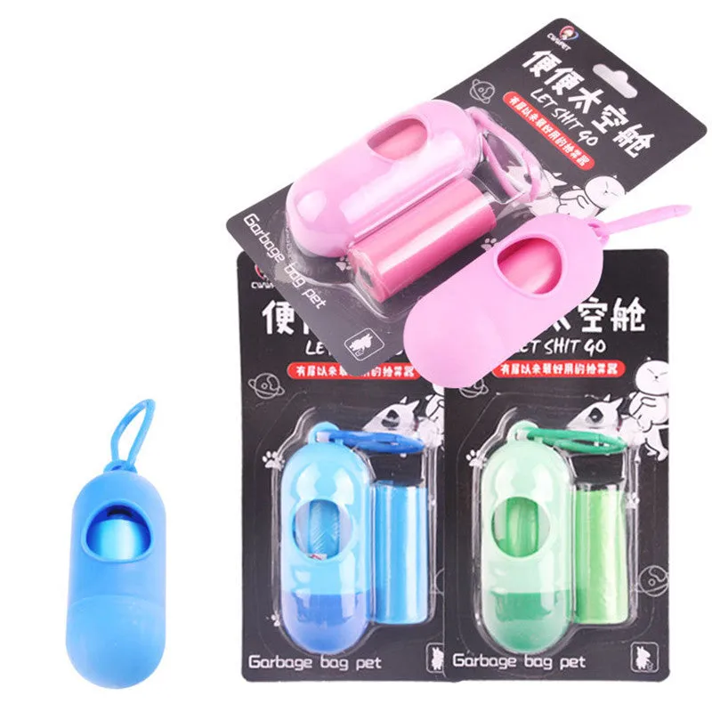 Pet Toy Dog Poop Bag Dispenser Waste Garbage Bags Carrier Holder Dispenser   Poop Bags 15pcs/Rolls Pet Waste Poop Bag Dog Toy