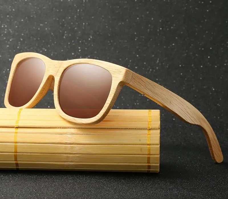 Polarized Bamboo Sunglasses Pilot Shape