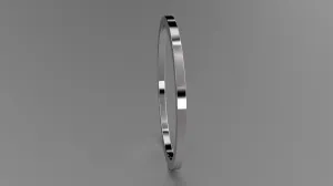 Polished Sterling Silver 1mm Flat Wedding Band
