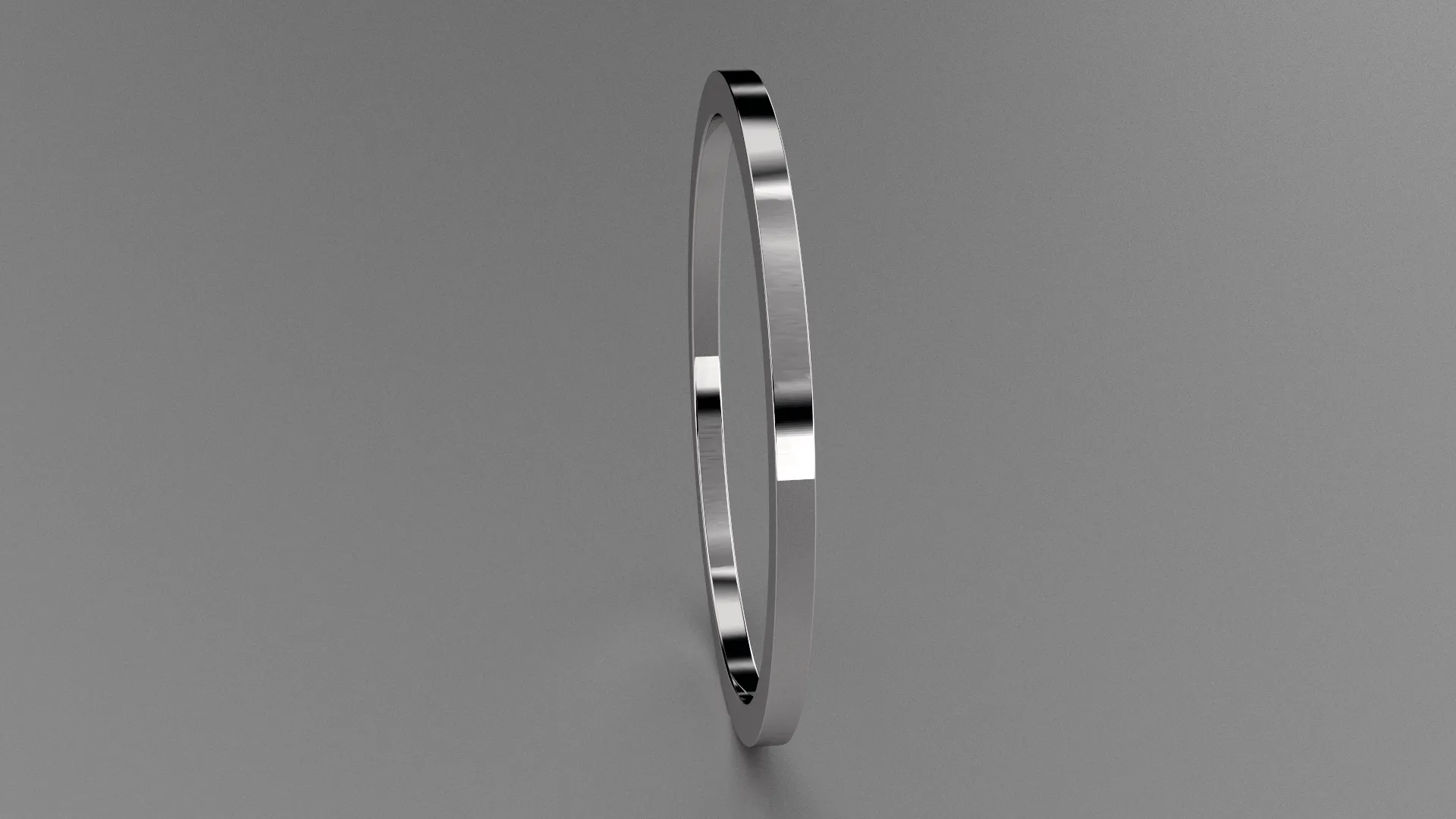 Polished Sterling Silver 1mm Flat Wedding Band