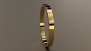 Polished Yellow Gold 2mm Flat Wedding Band