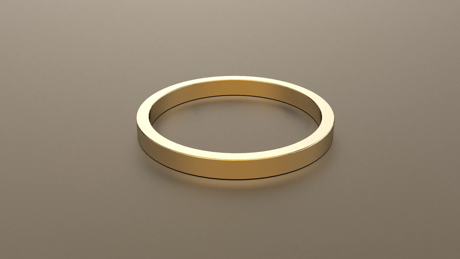 Polished Yellow Gold 2mm Flat Wedding Band
