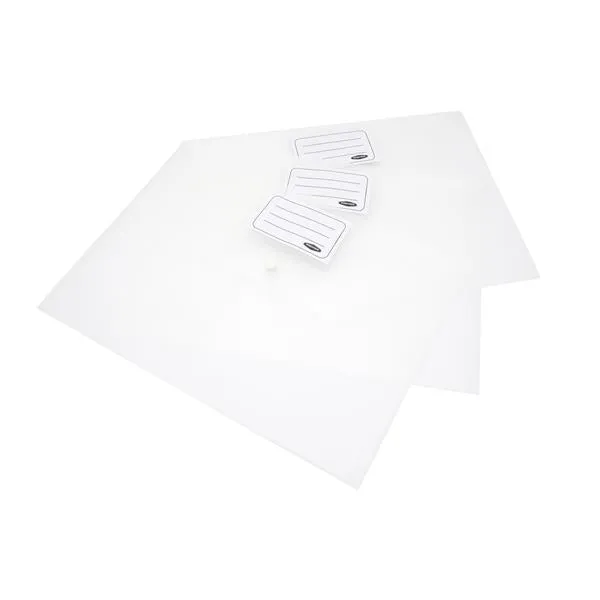 Premier Office A4 Clear Bag Button Wallets - Pack 3