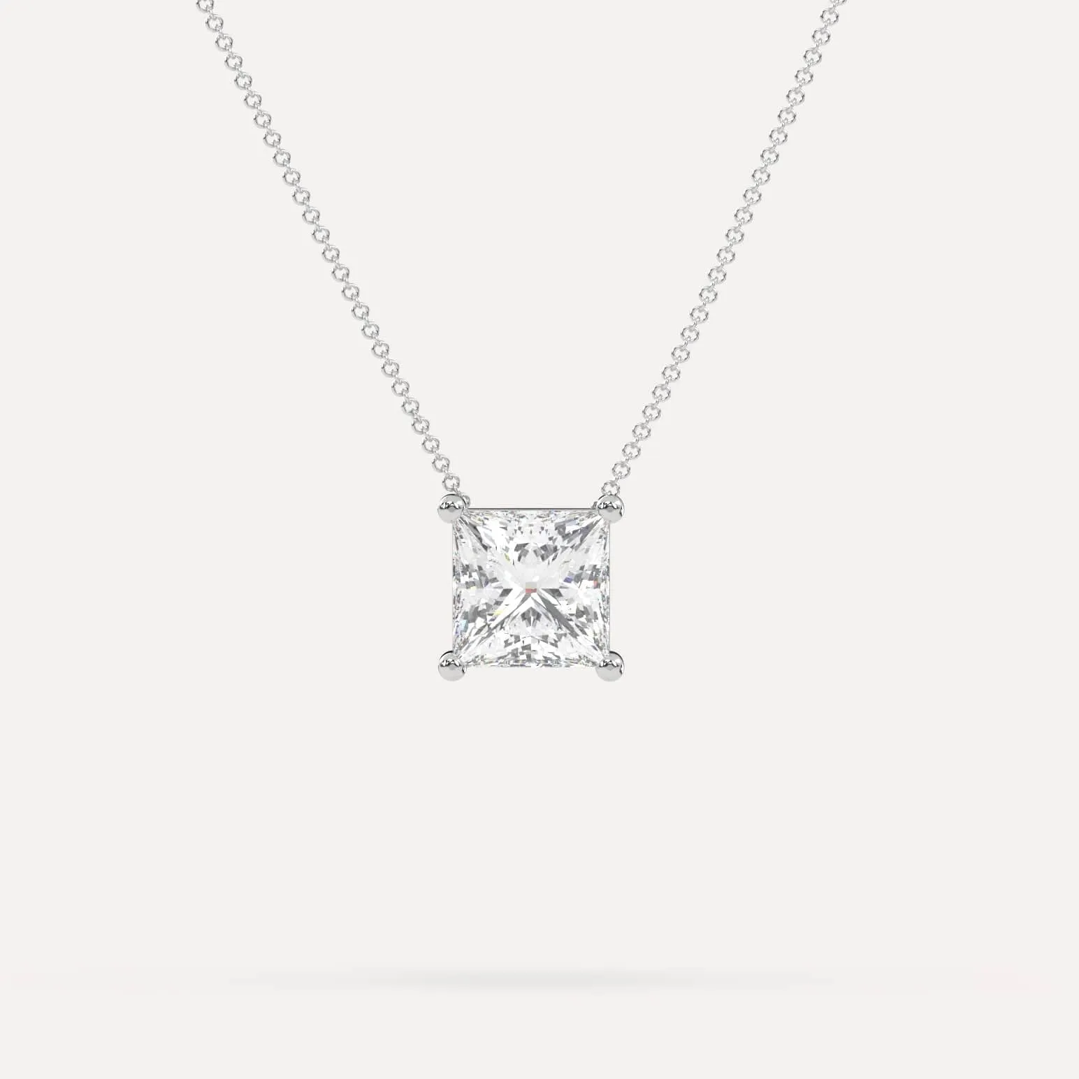 Princess Floating Diamond Necklace Setting