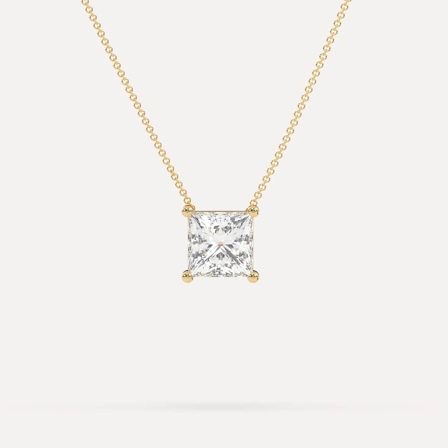 Princess Floating Diamond Necklace Setting