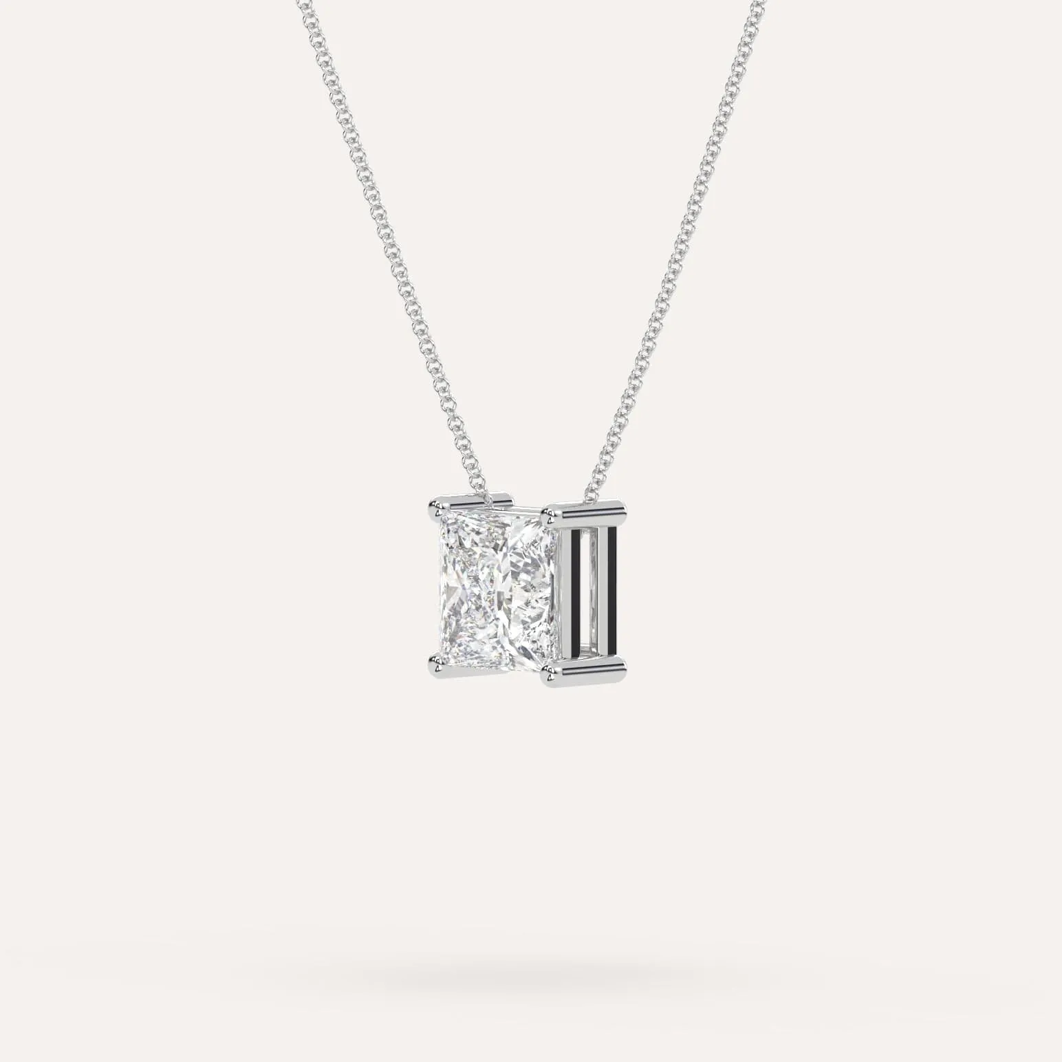 Princess Floating Diamond Necklace Setting