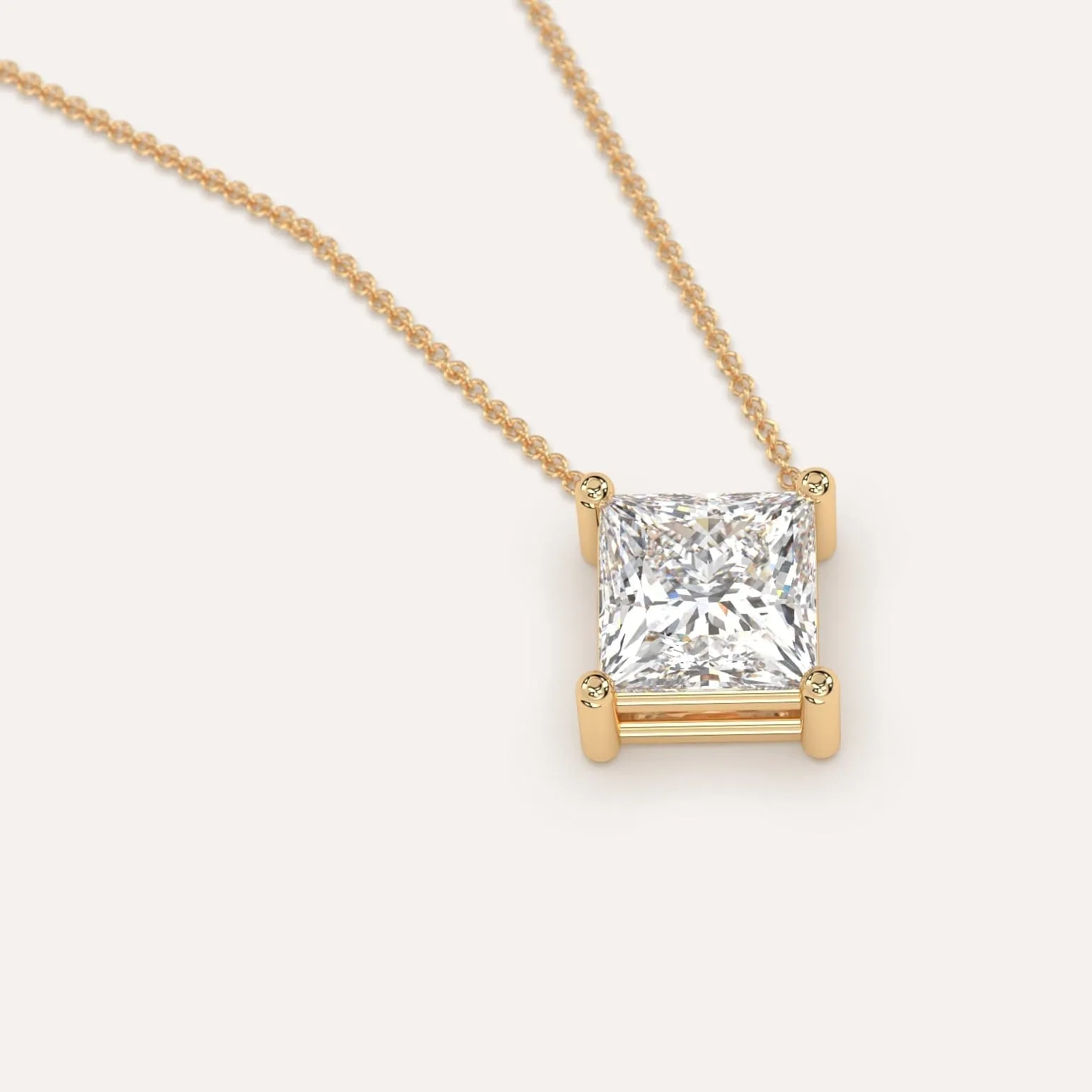 Princess Floating Diamond Necklace Setting