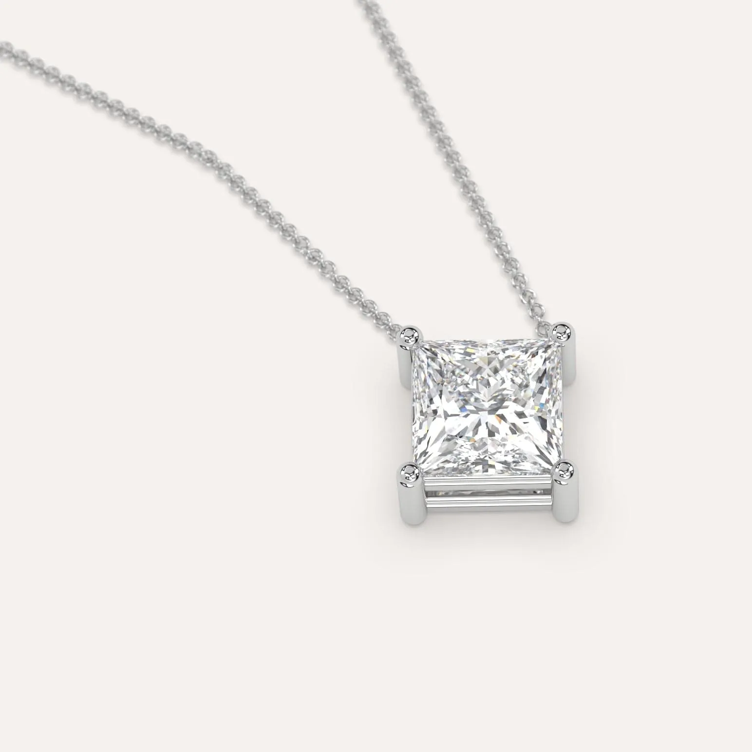 Princess Floating Diamond Necklace Setting