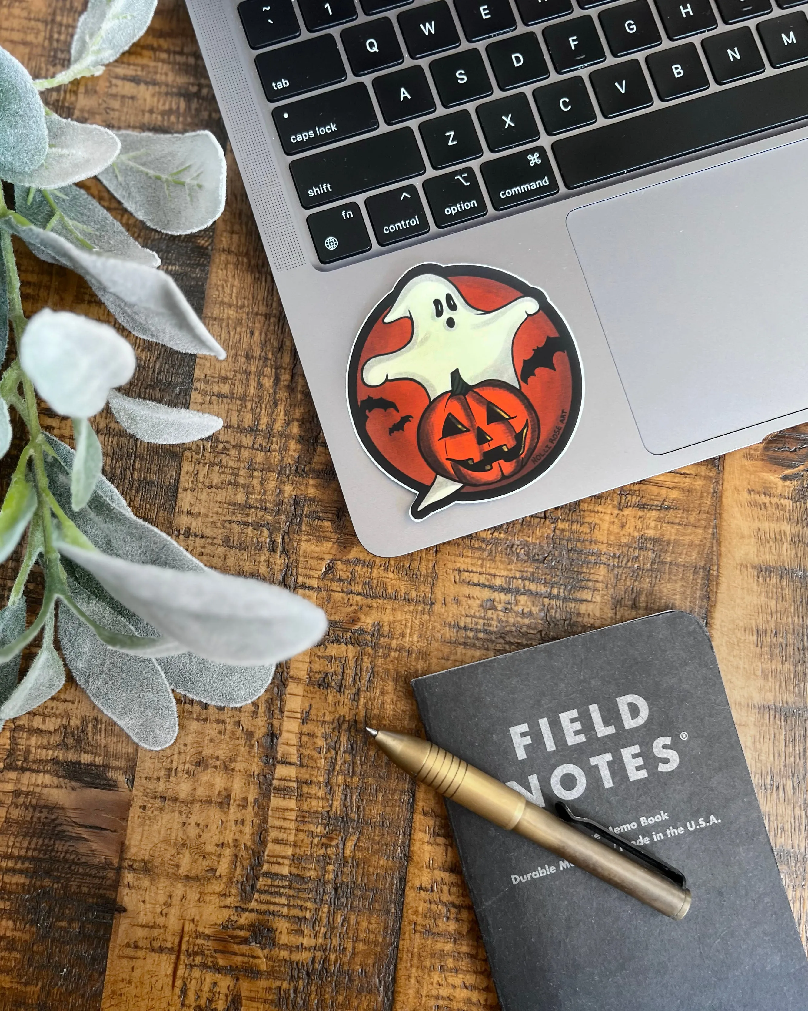 Pumpkin Ghost Vintage Sticker