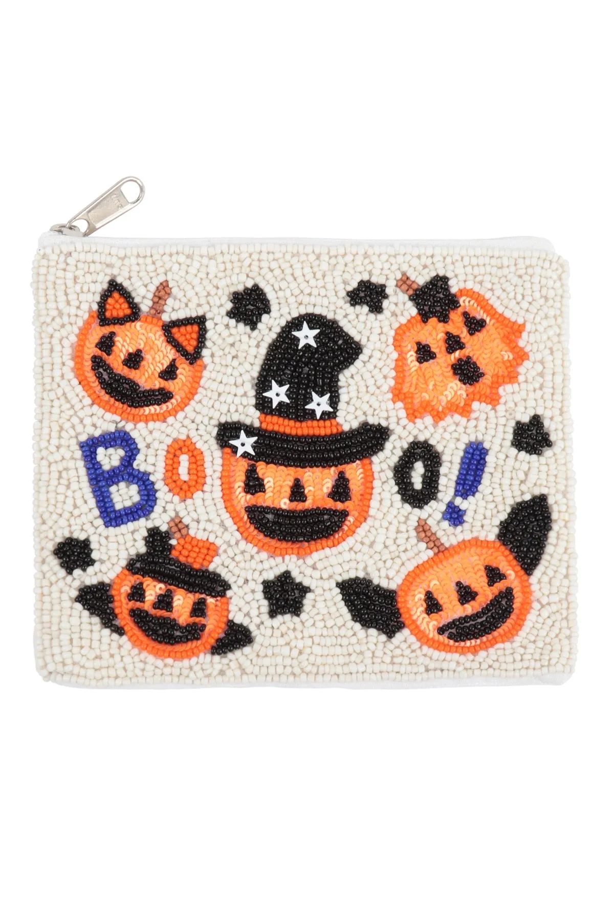 PUMPKIN HALLOWEEN SEED BEADS COIN POUCH