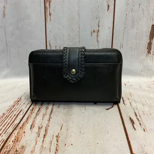 Purse Lux - Black Vegan Leather Crossbody Organizer/Wallet DJ60112 BK