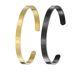 "Byzylykë Çifti – 2 Byzylyk minimalist / Gold   Black"