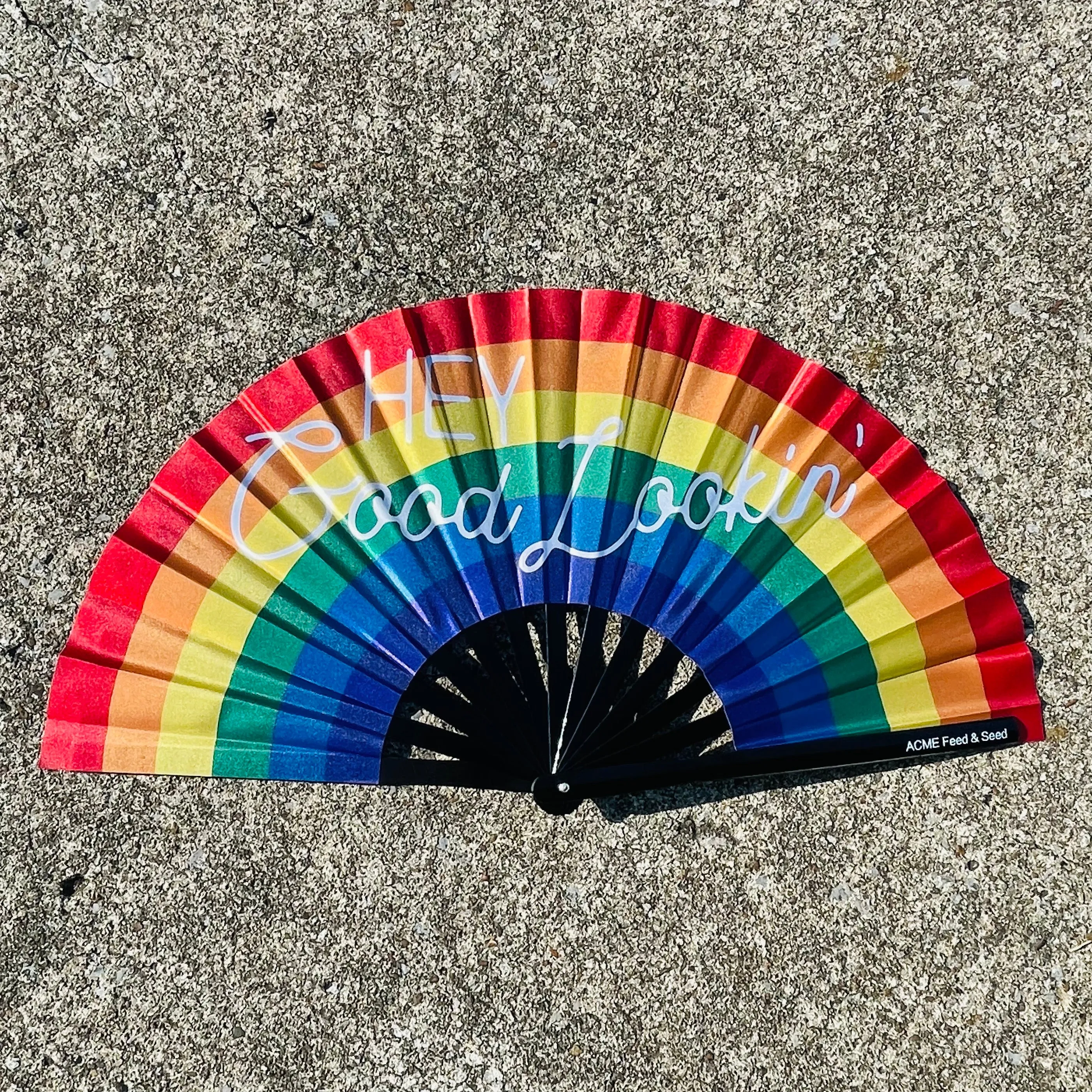Rainbow Pride Folding Hand Fan