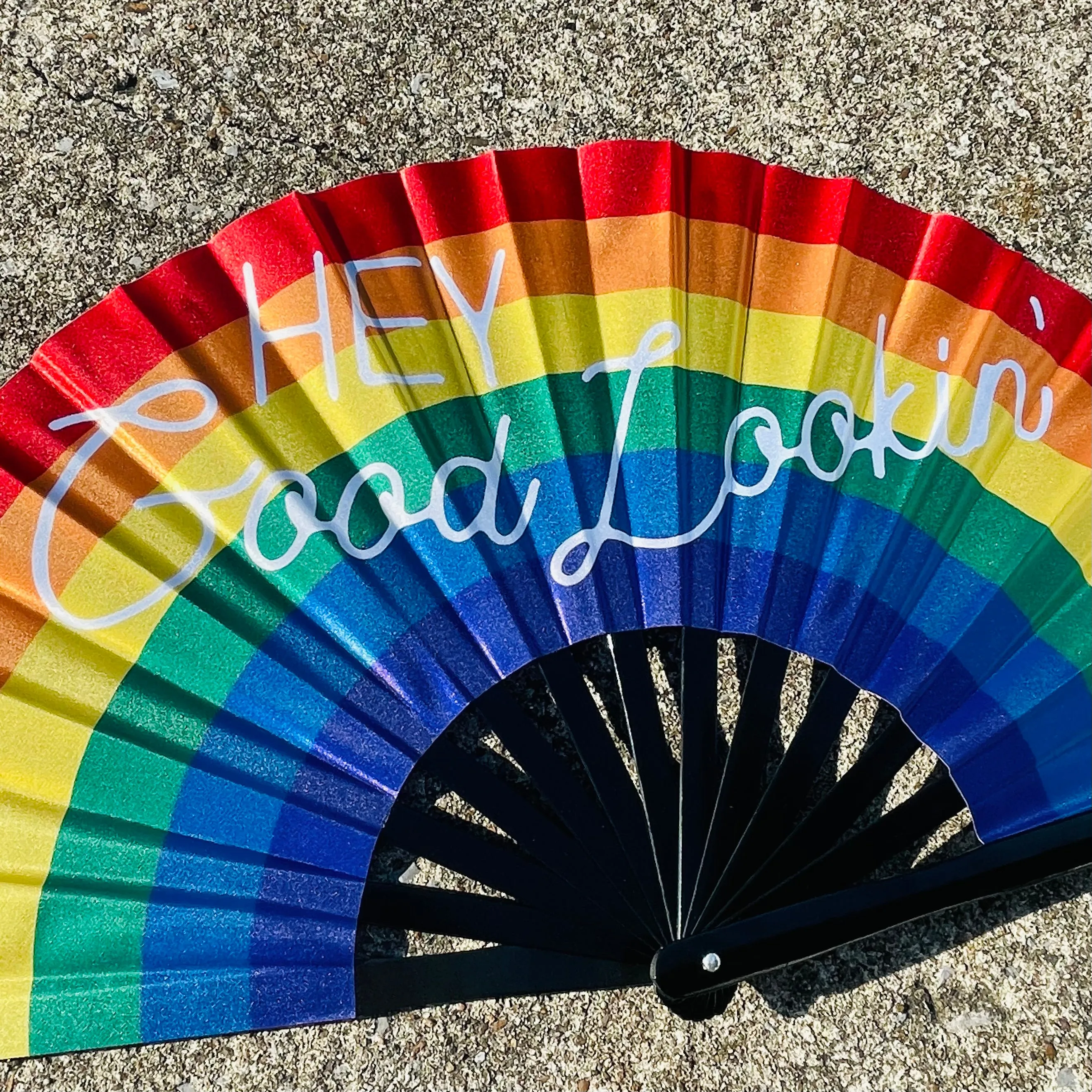 Rainbow Pride Folding Hand Fan