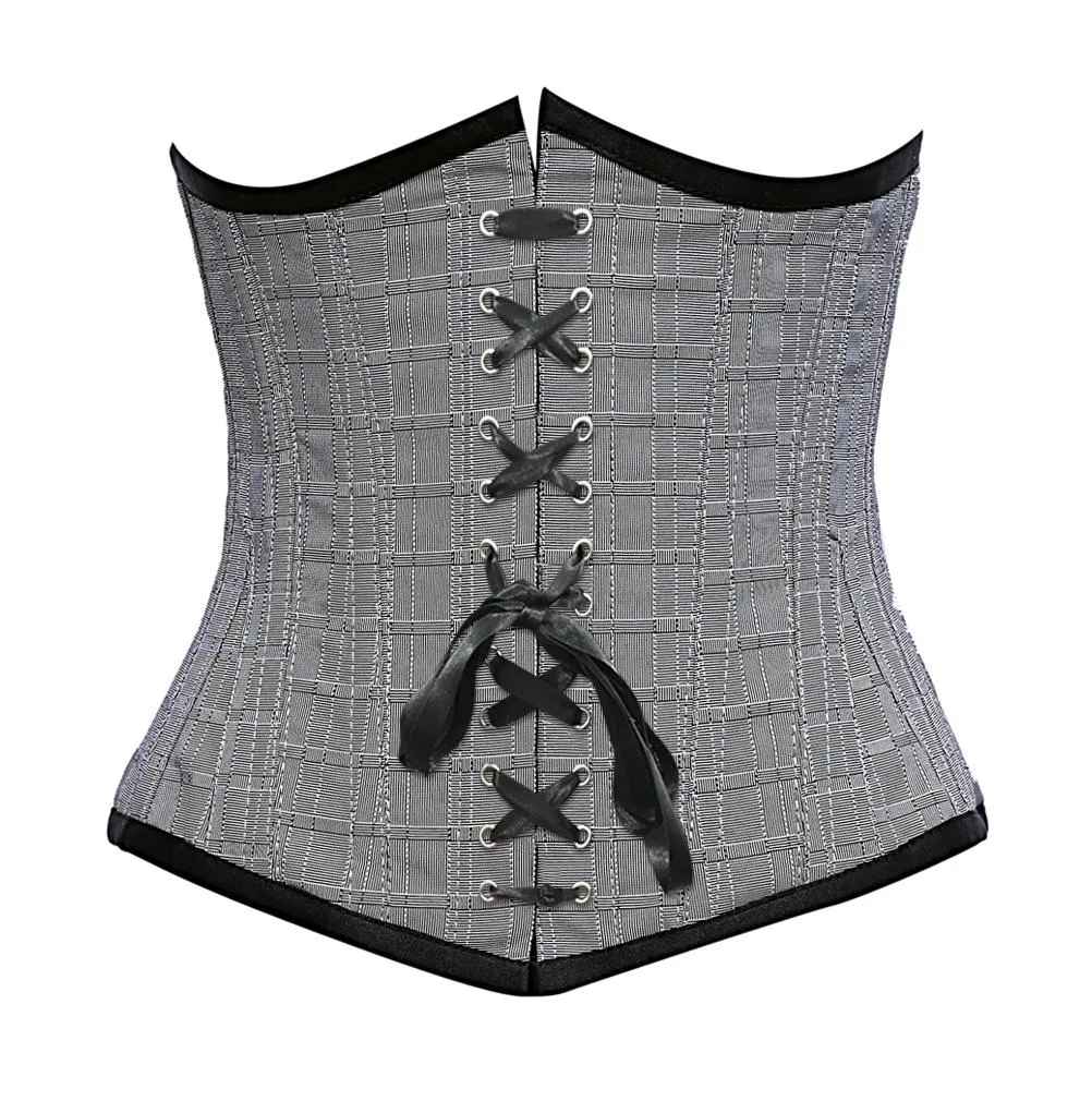 Ray Silver Dupion Underbust Corset