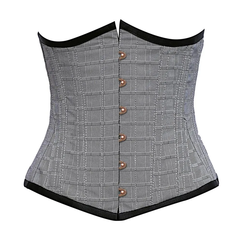 Ray Silver Dupion Underbust Corset