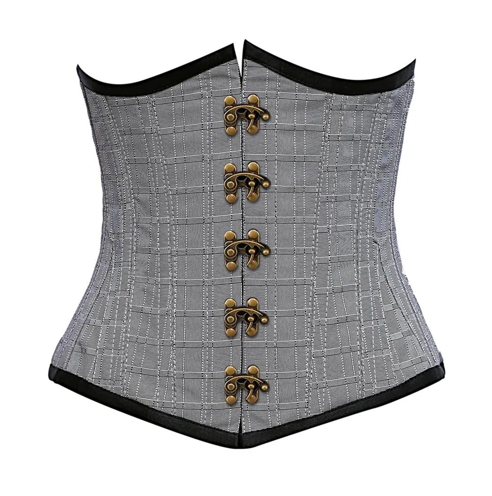 Ray Silver Dupion Underbust Corset