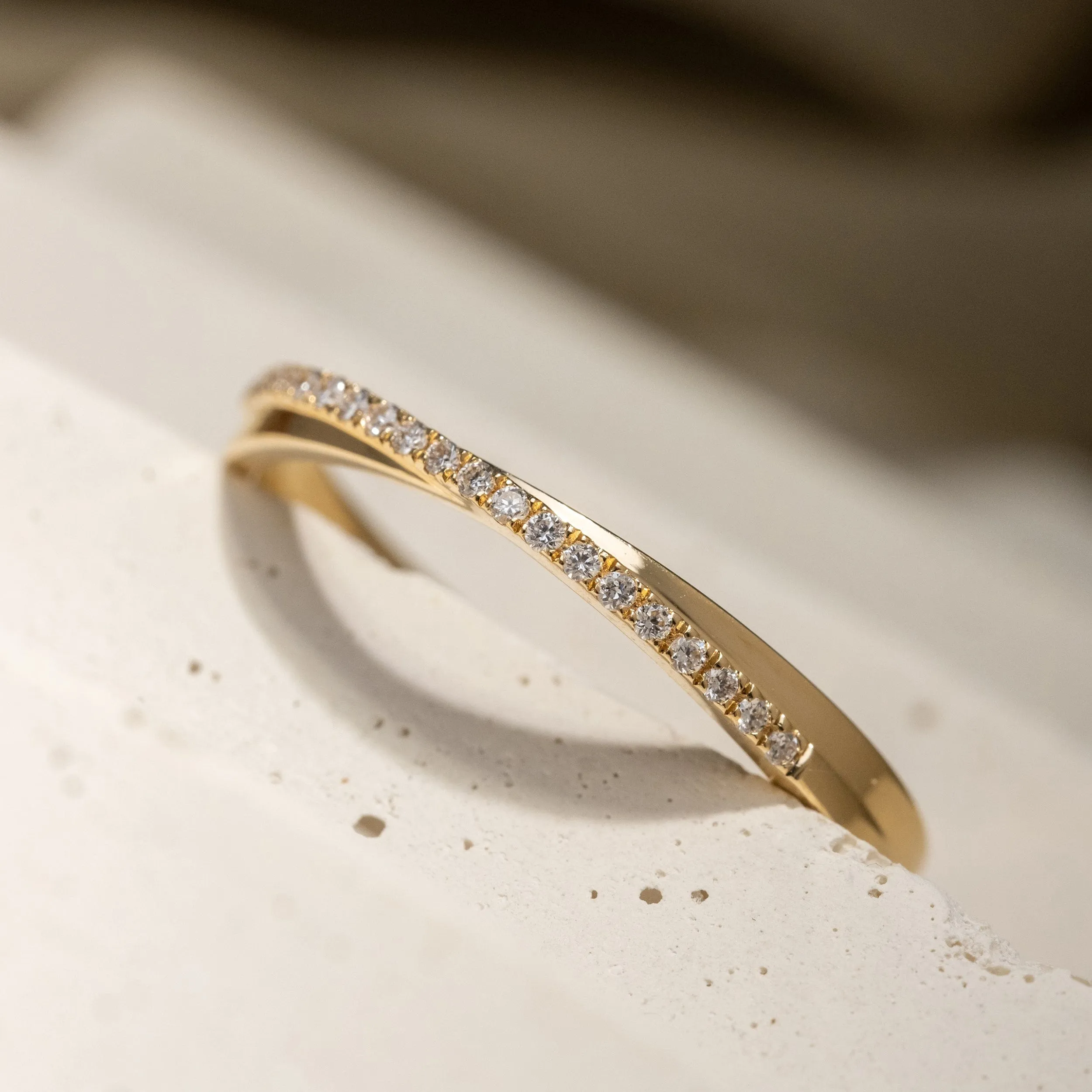 Ready to Ship - Diamond Crossover Band (Size 8.5)