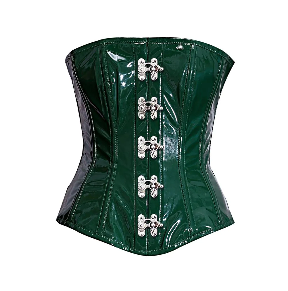 Romy Green PVC Steel Boned Overbust Corset