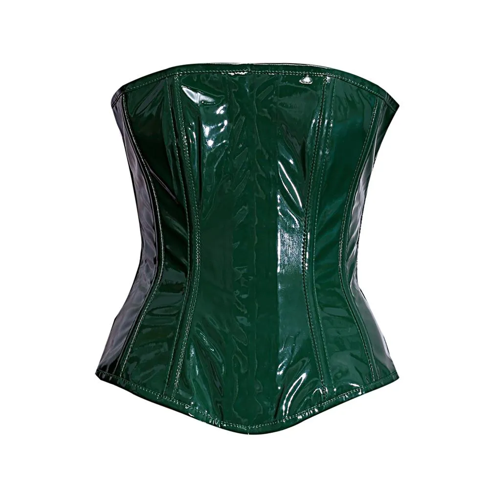 Romy Green PVC Steel Boned Overbust Corset