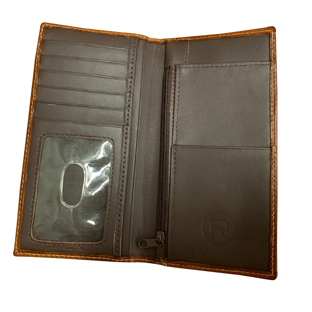 Roper Wallet Rodeo Tooled Leather Tan