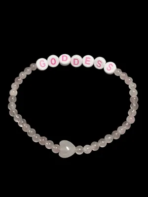 Rose Quartz Goddess and Heart Bracelet