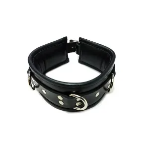 Rouge Garments Black Padded Collar and D-rings with Buckles
