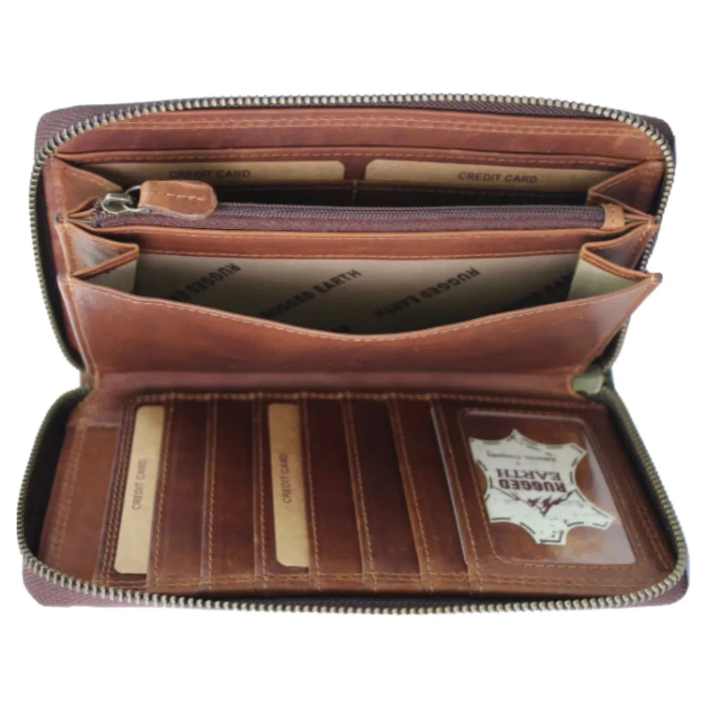 Rugged Earth Full Zipper Leather Wallet 990032/880032