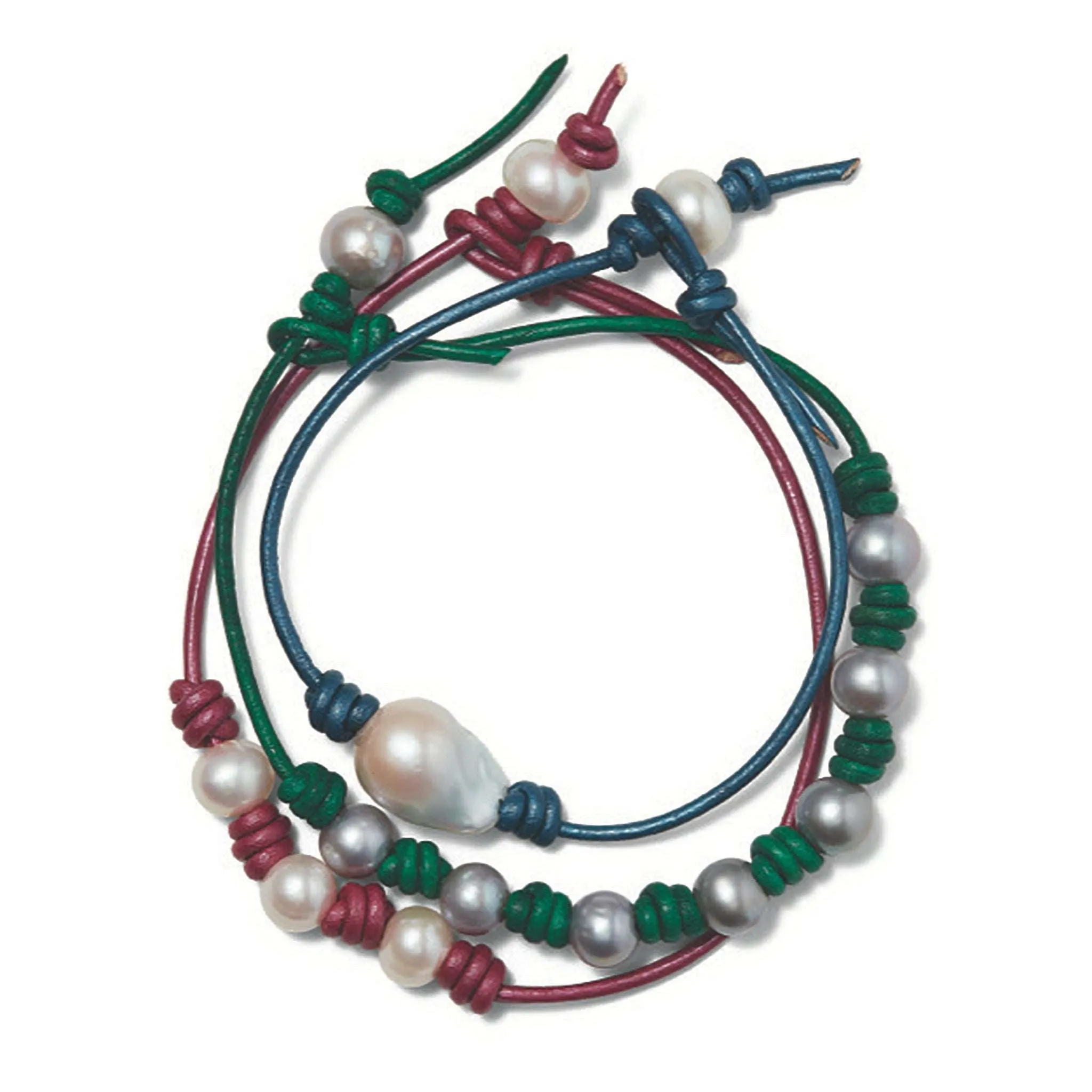 Sea Green Pearl Leather Anklet